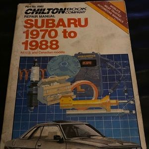 Chilton Repair Manual Subaru 1970 to 1988 part no 6982